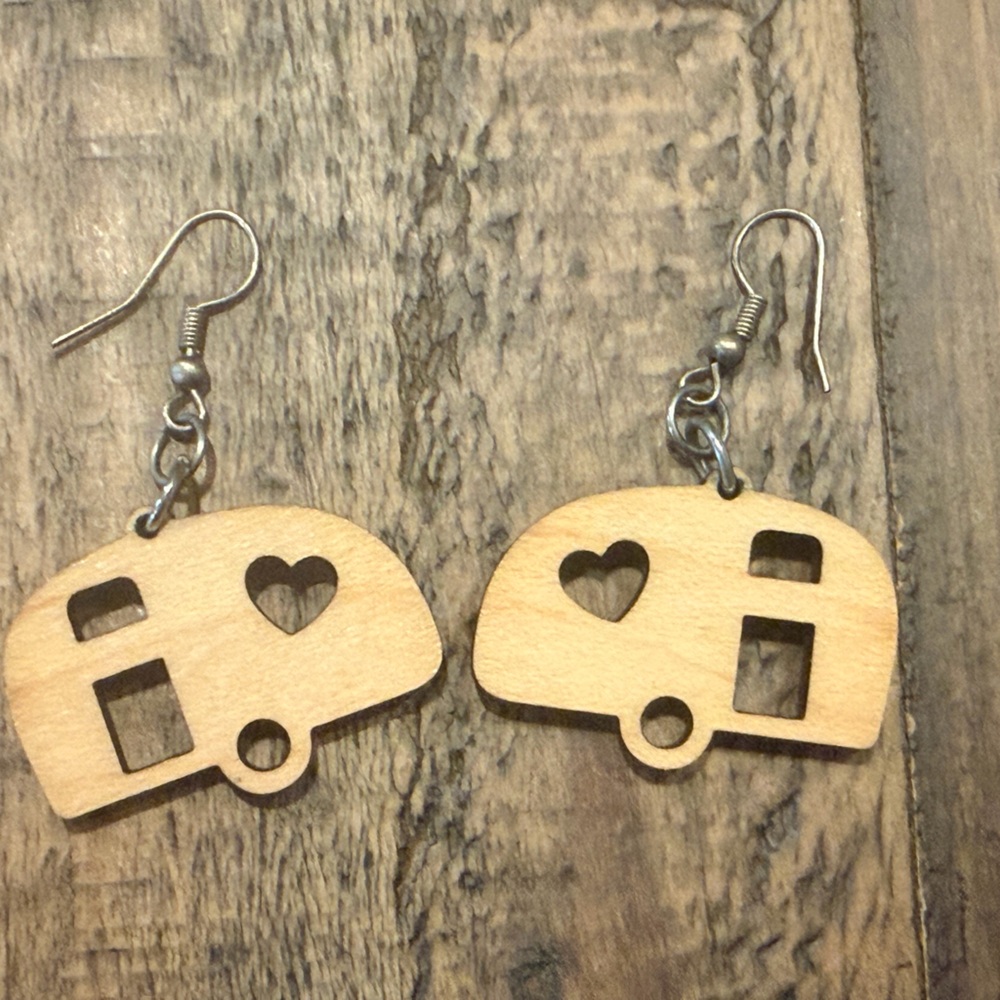 Wooden Camper Earrings